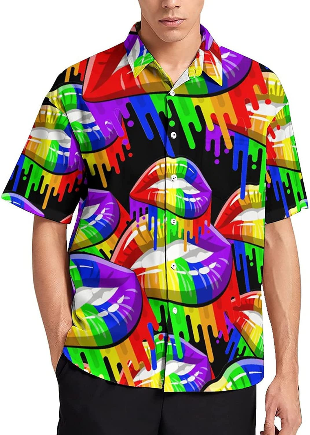 gay pride button up shirt