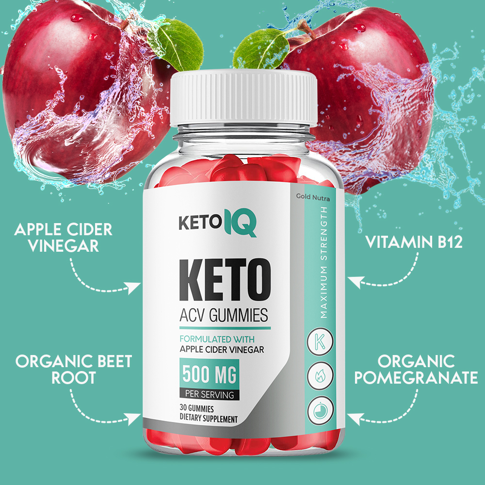 KetoIQ Keto ACV Gummies, Apple Cider Vinegar, Max Strength, 1 Month Supply Dietary Supplement, Made in USA (1 Pack)