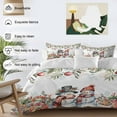 thumbnail image 3 of Winter Snowman Comforter Set Full Size, Christmas Gift Leaves Flower Snow Ball Soft Bedding Set for Man Woman, 4 Pieces Duvet Cover Set with Fitted Sheet, 2 Pillowcases, 3 of 8