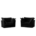 thumbnail image 2 of Gewnee 2 Deep Seat Black Corduroy Fabric Accent Chair Sectional Sofa Couch Set for Living Room, Working Spaces, 2 of 24