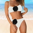 thumbnail image 2 of YDLCAFD Easter Women's Solid Color Three Flower With Steel Support And Chest Pad Split Swimsuit Swimsuit, 2 of 9