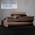 thumbnail image 5 of LammaLoe Duvet Cover Twin/Twin XL Size, Soft Prewashed 2-Piece Duvet Cover Bedding Set with 1 Pillow Sham, Chocolate Brown, 5 of 8