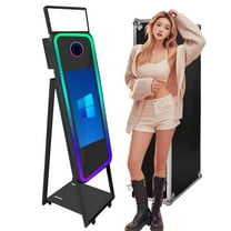 WideMeet 40inch Mirror Photobooth Machine with 21.5inch Touch Screen Selfie for Party Birthday