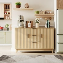 FOROUTIA Modern Wood Sideboard Buffet Cabinet with Adjustable Shelves, Kitchen Buffet Cabinet with Storage Drawer for Dining Room Living Room