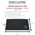 thumbnail image 2 of Secure Beveled Edge Bedside Floor Safety Fall Mat for Injury Prevention - Antimicrobial, Slip-Resistant, EZ-Clean Cover - 38" x 72" x 1" - One Year Warranty, 2 of 5