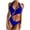 Blue, variant on VerPetridure One Piece Bathing Suit for Women High Waisted Tummy Control Swimsuits for Womens Summer Floral Print Crewneck Swimwear