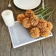 thumbnail image 3 of 12pcs Light Brown Fake Flowers 12" Artificial Chrysanthemum Ball Silk Flowers Bouquet for Home Kitchen Wedding Table Arrangement Decorations, 3 of 9