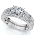 thumbnail image 3 of Pompeii 3/4ct Princess Cut Split Shank Engagement Ring Set 14K White Gold (G/H,I1), 3 of 3