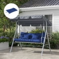 thumbnail image 5 of Geemuslly 60" Porch Swing Cushions Outdoor, Waterproof 2-3 Seater Swing Replacement Cushion with 2 Pillows & Ties, 5" Thick Thicken Bench Pad for Patio Garden, Blue, 5 of 7