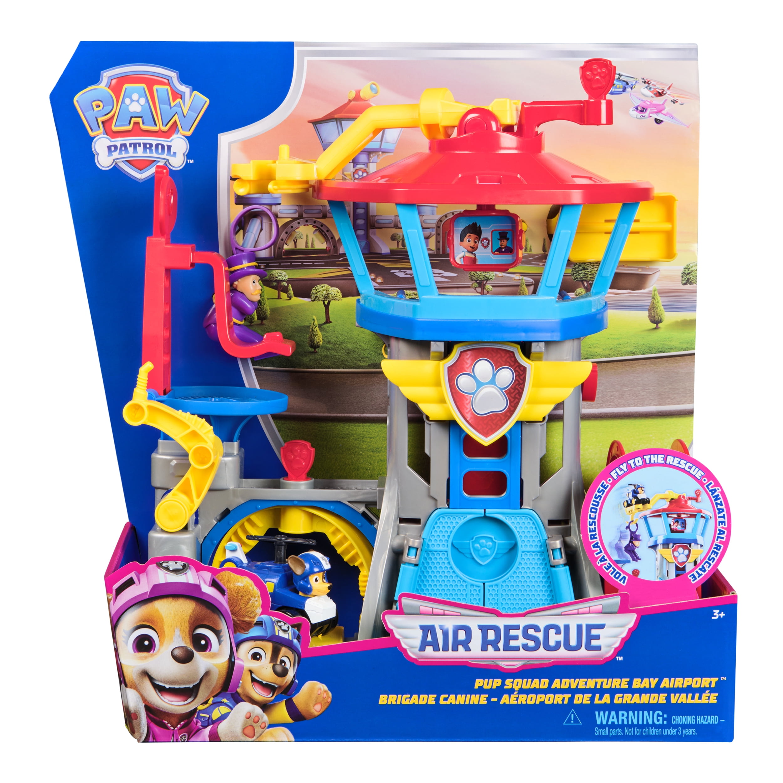 PAW Patrol: Air Rescue, Pup Squad Airport Playset with Chase Vehicle for Kids Ages 3+, Adventure Bay Airport
