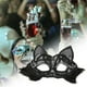 thumbnail image 5 of Máscara facial de cosplay para mujer, venda para los ojos, accesorio de disfraz de animal, encaje negro con pelo, 5 of 7