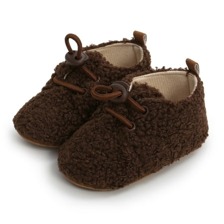 

Kid Infant Boy Girl Warm Boots Baby Winter Warm Crib Shoes Prewalker Anti-Slip Fur Boots Strappy Shoes