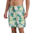 thumbnail image 2 of Cauagu Lotus Flower1 Print Men's Swim Trunks,Hawaiian Bathing Suit Swimsuits Beach Shorts with Pockets for Men Quick Dry Swimming Board Shorts-Small, 2 of 6