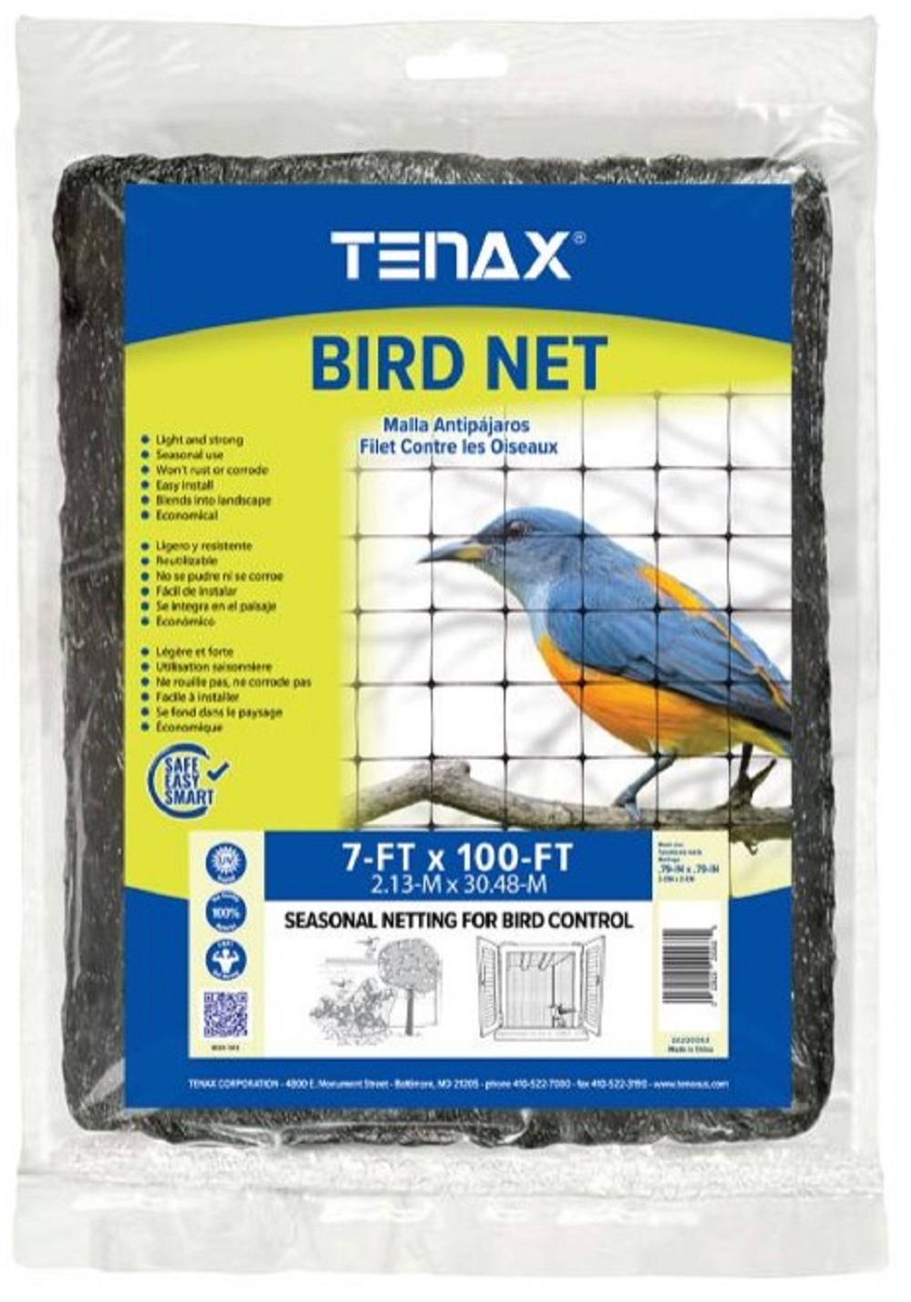 Dalen 2A220063 DeerX Protective Netting 7 ft. x 100 ft. Square Black