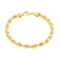 thumbnail image 2 of Nuragold 10K Real Yellow Gold Rope Diamond Cut Chain Bracelet 7"-9" (2mm-10mm) Italian Jewelry for Men & Women, 2 of 23