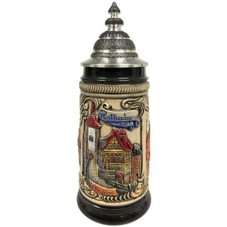 - Rothenburg Germany Scenes of the City Colored Relief German Beer Stein .25 L