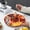 Orange, variant on Snack Tray, 5-Compartment Serving Dish for Candy, Nuts, Dried Fruit, Party Platter, Wheat Straw Material, Orange Color, 9.06 x 9.06 x 0.98 Inch