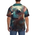 thumbnail image 3 of Rateoe Cute Flower Chihuahua Puppy Pattern Men's Short Sleeve Classic Shirt, Casual Short-Sleeved Shirt, Lightweight Summer Shirt, Cuban Collar Shirt,Button-Front Shirt-Large, 3 of 5