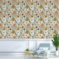 thumbnail image 4 of UMIGGEE Vintage Floral Peel and Stick Wallpaper Boho Retro Removable Contact Paper Vinyl Self Adhesive Flower Wallpaper for Bathroom Bedroom White/Sand/Oliva 17.7 in x 118 in, 4 of 8