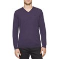 thumbnail image 1 of Calvin Klein Merino suéter con cuello en V para hombre, morado, extragrande Calvin Klein  Pull-over, 1 of 1