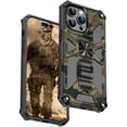 thumbnail image 2 of CCSmall Camouflage Case for Apple iPhone 15 Pro with Metal Kickstand, Camo Phone Cover Built-in 360° Rotate Ring Stand Case for iPhone 15 Pro MC Army Green, 2 of 8