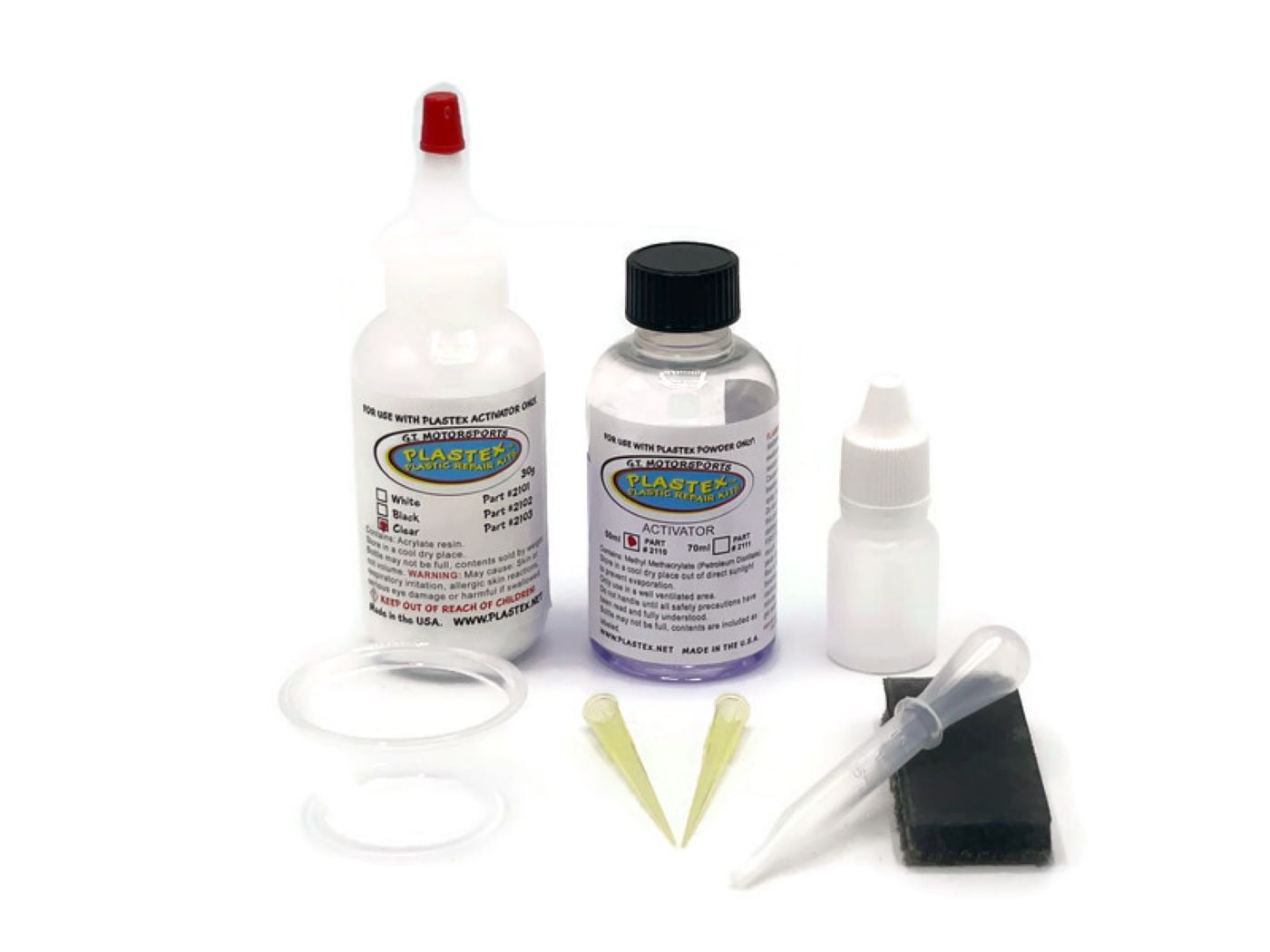 Plastex Plastic Repair Kits - Plastic Adhesive - Easily Glue, Repair or Remake Broken Plastic, Fiberglass, Wood & More! Standard Clear Kit #2003