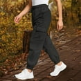 thumbnail image 5 of Bovemsi Cargo Pants Women Casual Women's Multi Pocket Drawstring Waist Solid Color Casual Pants with Pockets, 5 of 9