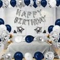 thumbnail image 2 of Ballons de Fête Confettis Bleu Marine et Argent avec Bannière Réutilisable, 2 of 7