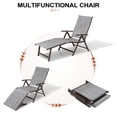 thumbnail image 2 of Crestlive Products 2-Pack Outdoor Folding Chaise Lounge Chairs, Adjustable Patio Reclining Chairs with Aluminum Frame, No Assembly Portable Pool Lounge Chairs, Black&Gray, 2 of 7