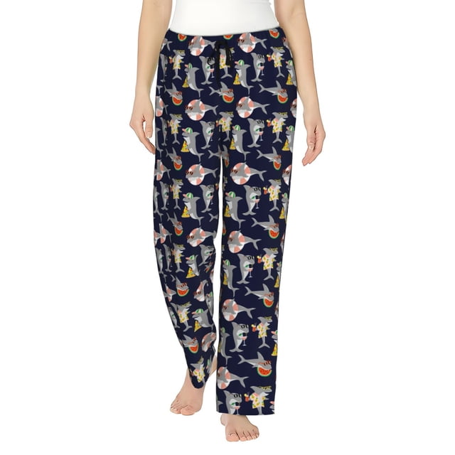 Balery Sharks In Sunglasses Pantalones de pijama para mujer, pijamas ultraligeros, pantalones de estar por casa-3X-Large
