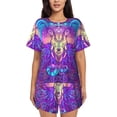 thumbnail image 1 of Fotbe Elephant in Tribal Style Conjunto de Pijama Estampado para Mujer, 2 Piezas, Ropa de Dormir con Camiseta de Manga Corta y Shorts Suaves-Small, 1 of 6