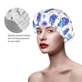 thumbnail image 2 of KLL Winter Snowflake Skiing Skull Pattern Shower Cap & Bath Cap for Women,Reversible Oversized Waterproof Shower Caps for all Hair Lengths,Elastic Reusable Bathing Hair Cap, 2 of 6