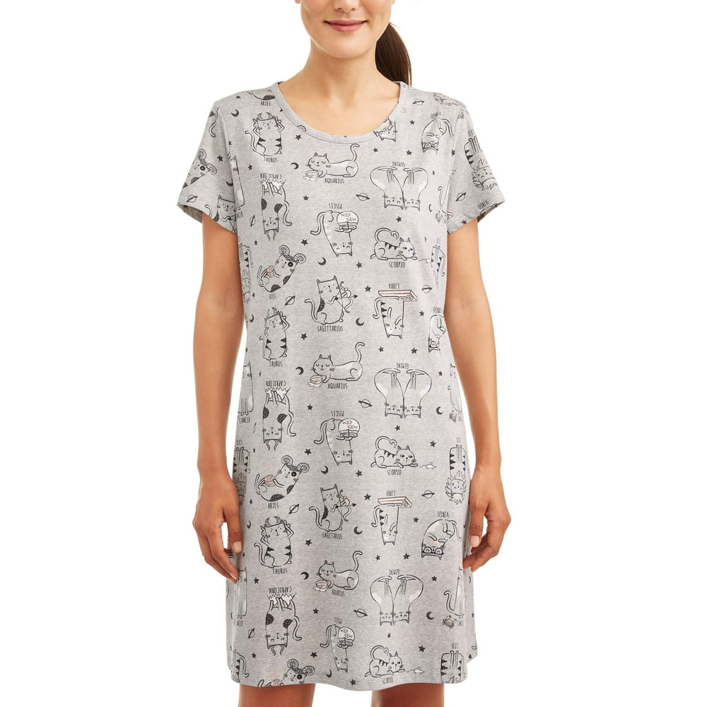 Secret Treasures Secret Treasures Women's and Women's Plus Short Sleeve Sleep Shirt Walmart