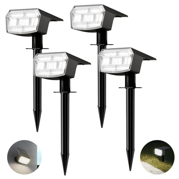 Focos solares HIBOITEC 59 LED impermeables, paquete de 4 unidades