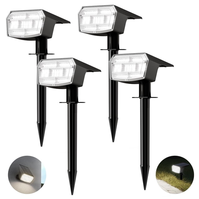 Focos solares HIBOITEC 59 LED impermeables, paquete de 4 unidades