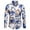 Blue, variant on Utoimkio Men's Linen Floral Shirts Casual Lightweight Long Sleeve Button Down Turndown Collar Dress Shirts Summer Casual Loose Fit Beach Tops