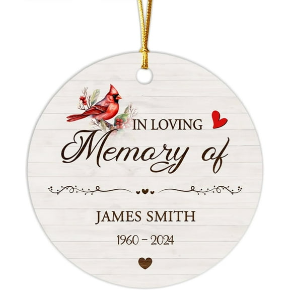 in Loving Memory Christmas Ornament for Grandpa Grandma Mom Dad Cardinal Memorial Ornament 2025, Personalized Grief Ornament, Custom Loss of Loved One Name Ornament Hanging On Xmas Tree m4Ul1l