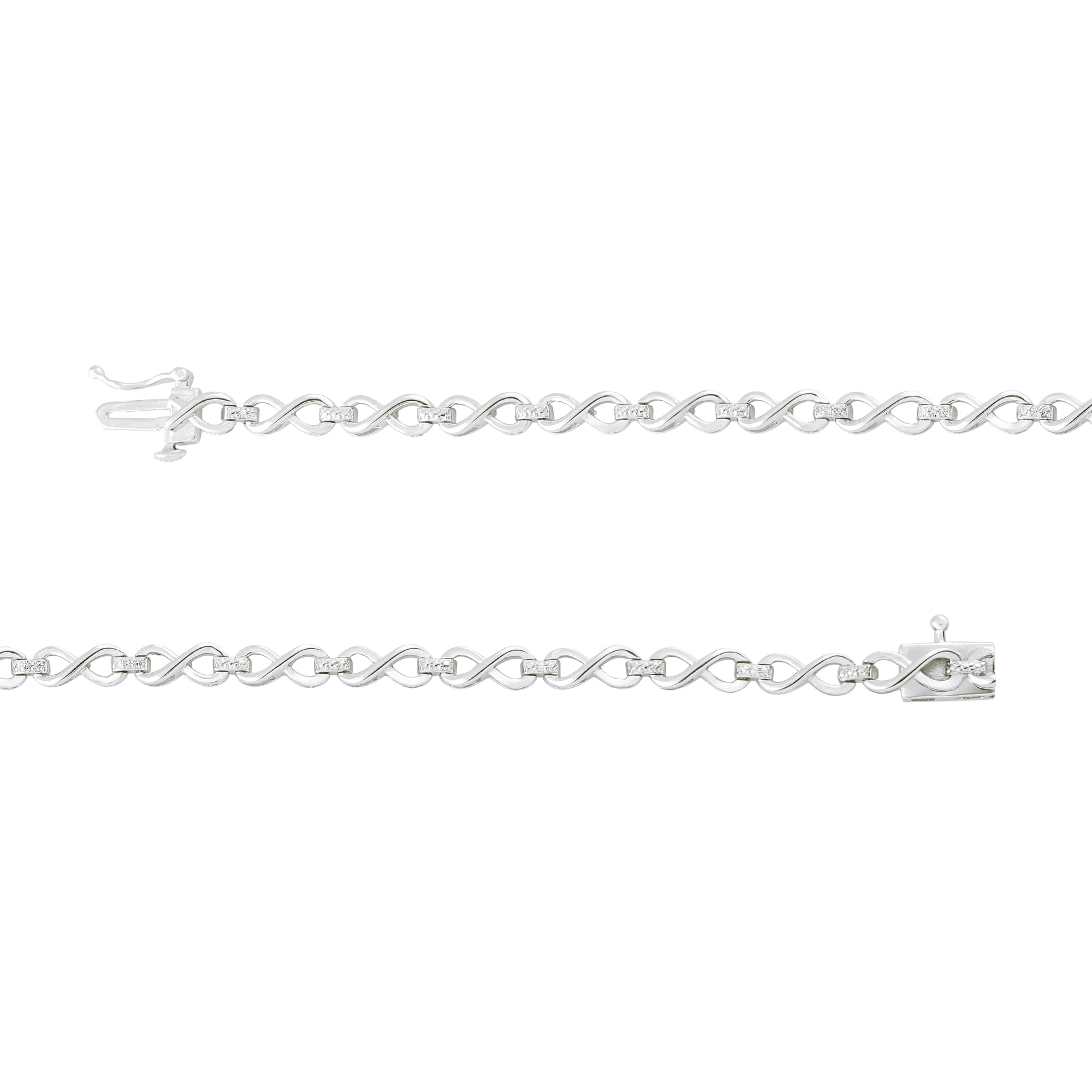 Brilliance Fine Jewelry Woman Accent Lab Grown Diamond Sterling Silver Fashion Bracelet, (HI,SI2)