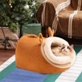 thumbnail image 5 of YIKA Christmas Decorations Cats Bed Winter Warm Cats Sleeping Bag Semi Enclosed Sense Of Security Cats Bed Pet Houses Dog Bed Suitable For Winter Christmas Decorations Indoor Orange, 5 of 6