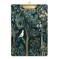 FORMRS Acrylic Clipboard with Low Profile Clip Standard A4 Letter Size, 12.5" x 9", Floral Forest Scene