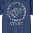 thumbnail image 2 of Game of Thrones House of Stark Direwolf Crest Women's Heather Navy Graphic Tee-Medium, 2 of 7