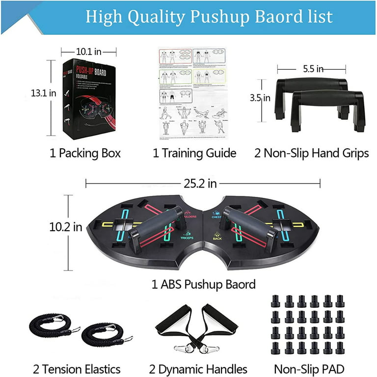 HOTWAVE Push Up Board &Blance Planks, Foldable 14 in 1 Push Up Bar at Home  Gym, Pushups Handles for Floor,Core Strength Stability Workout Equipment