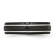 thumbnail image 3 of Auriga Stainless Steel Polished Black IP-plated 6 mm Grooved Band for Women Size 7.5, 3 of 6