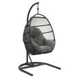 Outdoor Patio Hanging Egg Chair with Olefin Cushion and Metal Stand