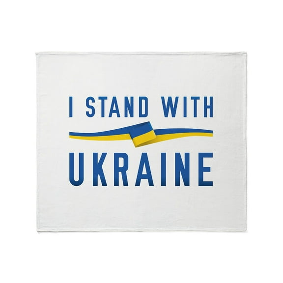 CafePress - I Stand With Ukraine Stadium Blanket - Soft Fleece Throw Blanket, 50"x60" for All Ages