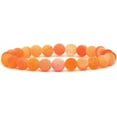 thumbnail image 1 of Orange Weathered Agate Gemstone 8mm Round Beads Stretch Bracelet 7 Inch, 1 of 2