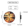 thumbnail image 2 of Hoease 12 Inch Silent Wall Clock, Cross Sunset Sea Religious Decorative Wall Clock, Battery Operated Non-Ticking Round Clock for Living Room Bedroom Christian Home Decor, 2 of 10