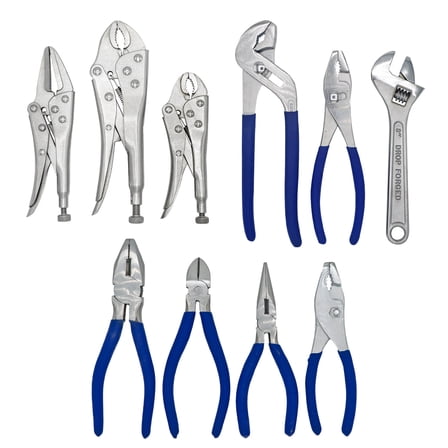 ULTRA STEEL 10PC Adjustable Wrenches & Locking Plier Set