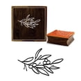 thumbnail image 1 of Printtoo Diary Card Olive Branch With Leaves Design Brown Wooden Rubber Stamp-4 x 4 Inches, 1 of 2