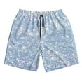 thumbnail image 4 of Bixox Men's White Bule Glitter printing Casual Classic Fit Short Summer Beach Shorts, 4 of 6